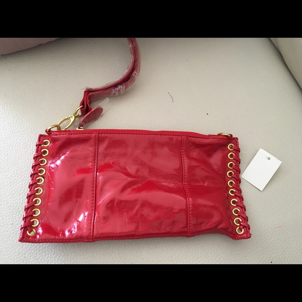 Red Wristlet evening handbag